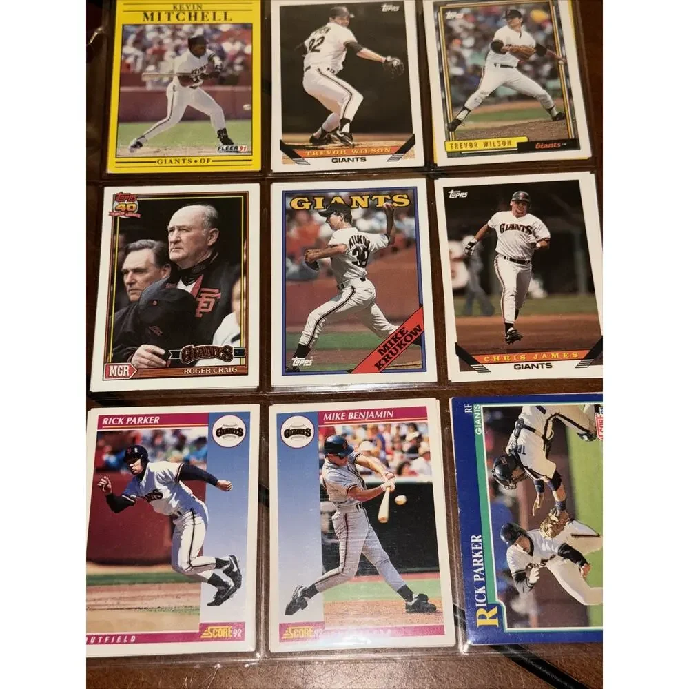 San Francisco Giants Baseball Cards Barry Bonds Gary Carter Will Clark tapp